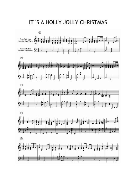 It's A Holly Jolly Christmas - Free Piano Sheet Music by ...