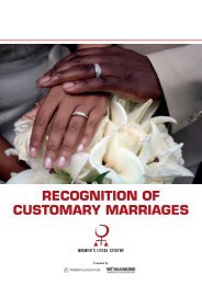 RECOGNITION OF CUSTOMARY MARRIAGES