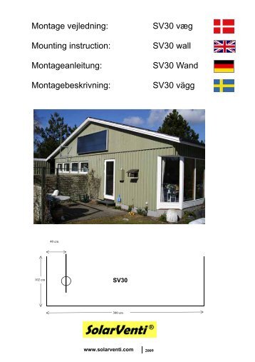 Montage vejledning: SV30 væg Mounting ... - SolarVenti A/S