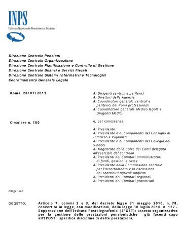 Circolare numero 100 del 28-07-2011.pdf - Inps