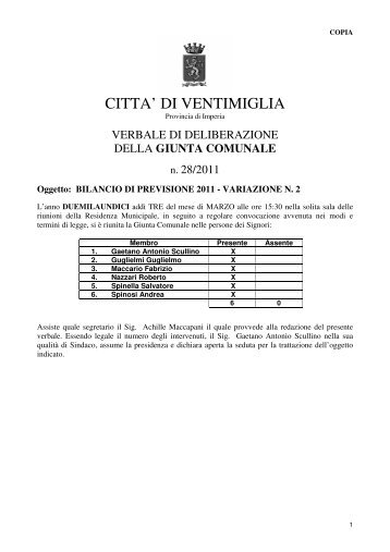 CITTA’ DI VENTIMIGLIA