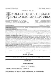 BOLLETTINO UFFICIALE DELLA REGIONE LIGURIA