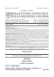 BOLLETTINO UFFICIALE DELLA REGIONE LIGURIA