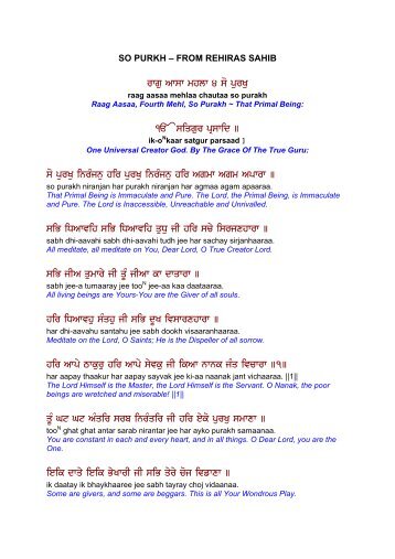 Download So Purkh in Gurmukhi-English-Roman - satnam.eu
