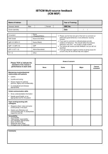 IBTICM Multi-source feedback - Ashford and St. Peter's Hospitals ...