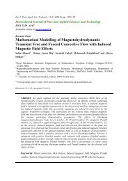 Mathematical Modelling of Magnetohydrodynamic Transient Free ...