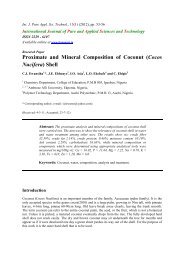 Proximate and Mineral Composition of Coconut (Cocos Nucifera) Shell