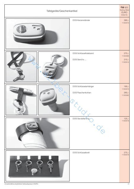 Preisliste in - Silber-Studio