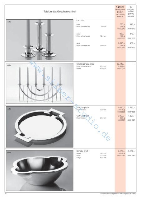 Preisliste in - Silber-Studio