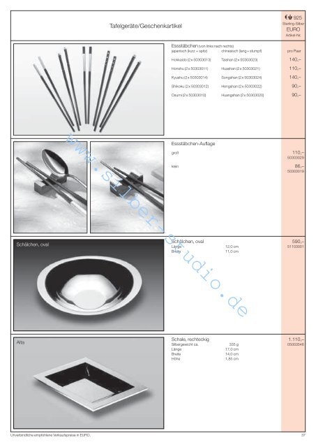 Preisliste in - Silber-Studio