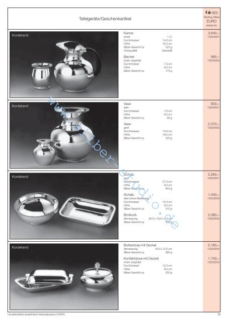 Preisliste in - Silber-Studio