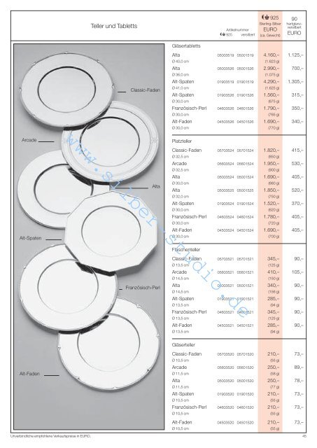 Preisliste in - Silber-Studio