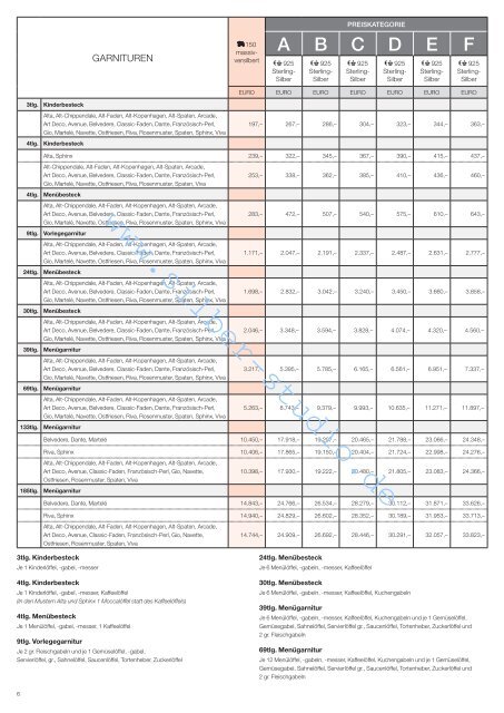 Preisliste in - Silber-Studio