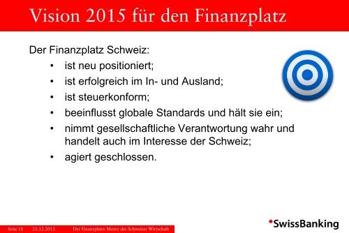 Der Finanzplatz Motor der Schweizer Wirtschaft