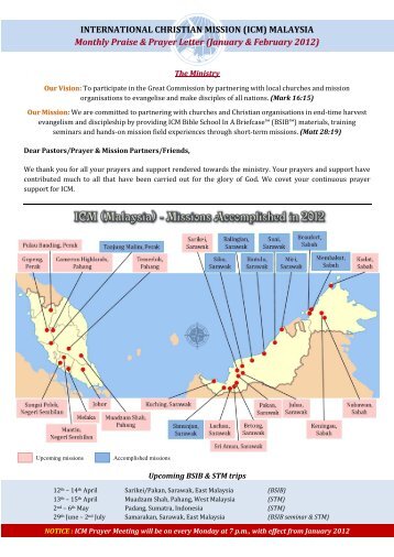 INTERNATIONAL CHRISTIAN MISSION (ICM) MALAYSIA Monthly ...