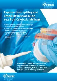 Exposure from spiking and unspiking infusion pump sets from Cytotoxic minibags