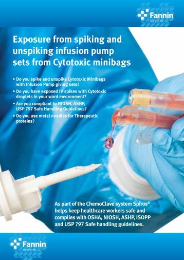 Exposure from spiking and unspiking infusion pump sets from Cytotoxic minibags