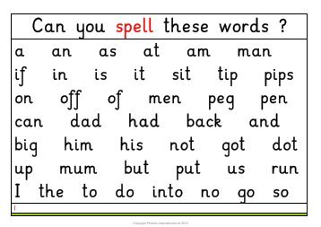 Can you spell these words ?