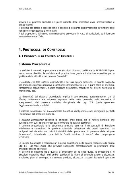 MODELLO ORGANIZZAZIONE GESTIONE CONTROLLO D LGS 231/01
