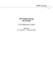 APT Allgas Energy Pty Limited FY12 Reference Tariffs