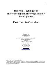 The Reid Technique of Interviewing and Interrogation for ...