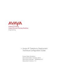 > Avaya IP Telephony Deployment Technical Configuration Guide