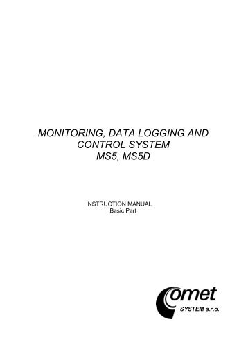MONITORING DATA LOGGING AND CONTROL SYSTEM MS5 MS5D