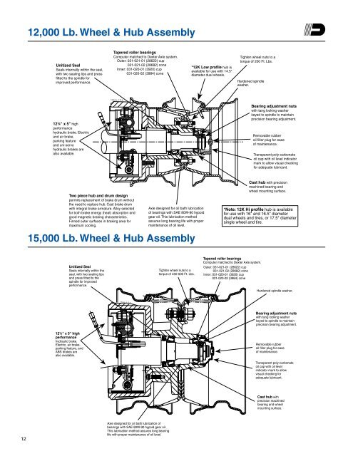 9,000 - 15,000 LBS CAPACITY HEAVY DUTY UTILITY AXLES