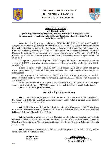 cap barely Humiliate H.72_organigrama Biblioteca Judeteana - Consiliul Judeţean Bihor