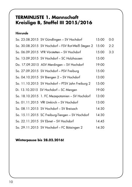 Sport Report - SV Hochdorf - Sonntag 13.09.2015