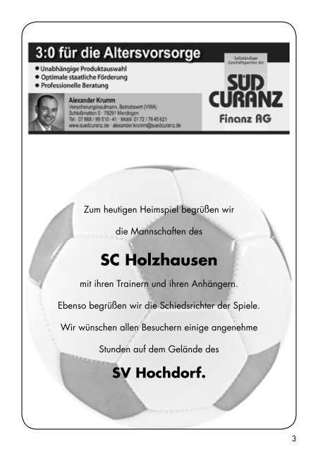 Sport Report - SV Hochdorf - Sonntag 13.09.2015