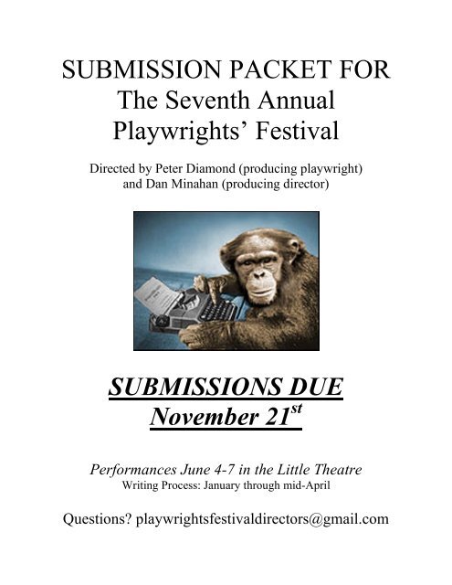 SUBMISSION PACKET FOR The Seventh Annual Playwrights’ Festival