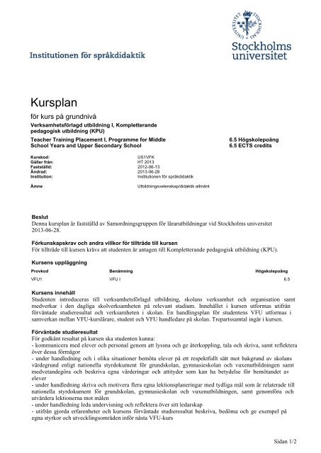 Kursplan