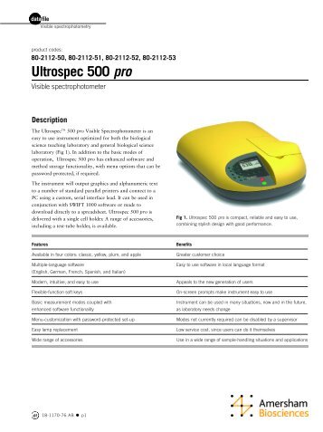 Ultrospec 500 pro