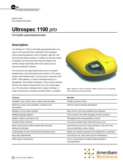 Ultrospec 1100 pro