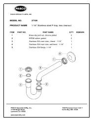 MODEL NO 37106 PRODUCT NAME 1-1/4” Stainless steel P-trap less cleanout