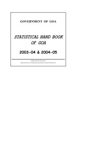 STATISTICAL HAND BOOK OF GOA