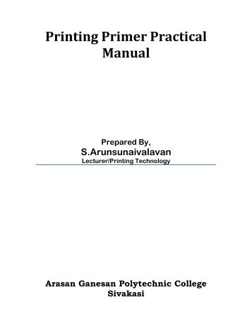 Printing Primer Practical Manual