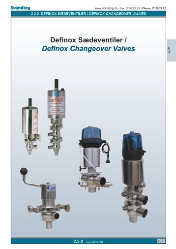 Definox Sædeventiler / Definox Changeover Valves