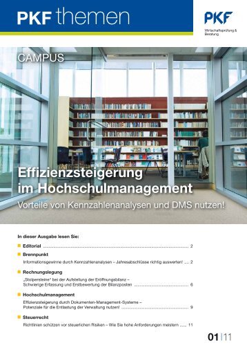 Effizienzsteigerung im Hochschulmanagement - PKF Fasselt Schlage