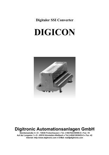 Digitaler SSI Converter DIGICON Digitronic ... - Digitronic GmbH