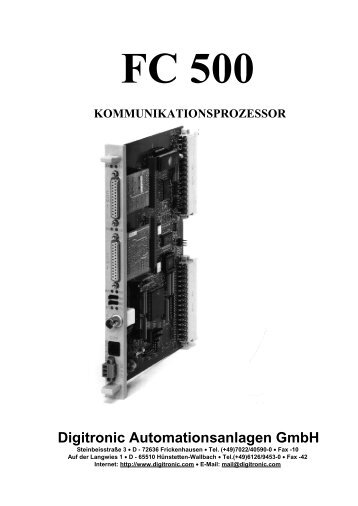 FC 500 KOMMUNIKATIONSPROZESSOR Digitronic - Digitronic GmbH