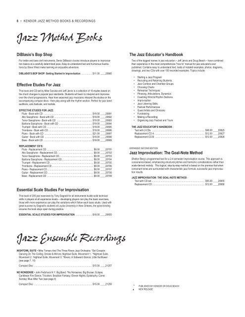 catalog revised 07 13 11 price changes:Jazz.qxd - Kendor Music