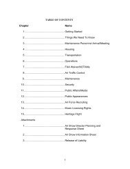 TABLE OF CONTENTS - Shaw Air Force Base