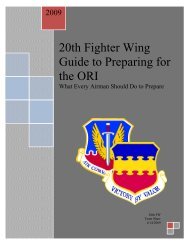 20th Fighter Wing Guide to Preparing for the ORI