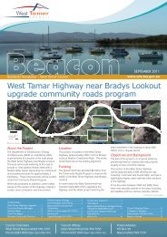 West Tamar Highway near Bradys Lookout upgrade community roads program