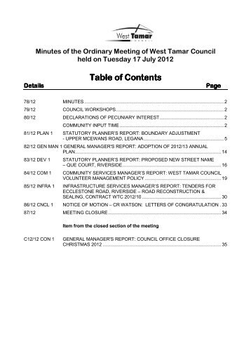 Table of Contents