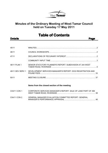 Table of Contents