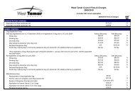 West Tamar Council Fees & Charges 2009/2010