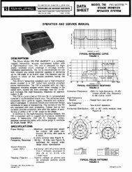 Fiche Technique Shure Modèle 444d - Manuel D'origine - Occasion